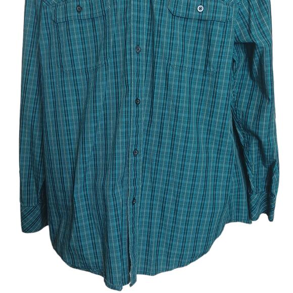 Alfani Mens‎ Plaid Shirt XL Button Down Blue Black 100% Cotton Easy Care - Picture 3 of 7